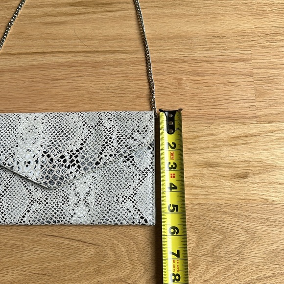 Snakeskin Clutch Purse with Metal Chain Strap - Picture 7 of 7